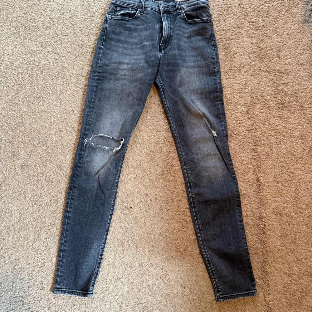 Hudson Barbara Super Skinny Women's Distressed Gray Jeans